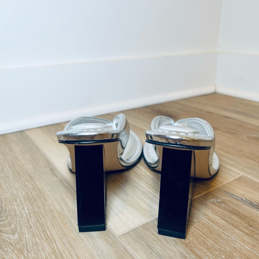 Good American Silver Wedge Sandals - Picture 4 of 6
